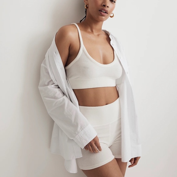 Madewell Other - Madewell Towel Terry Scoopneck Bralette and Biker Shorts